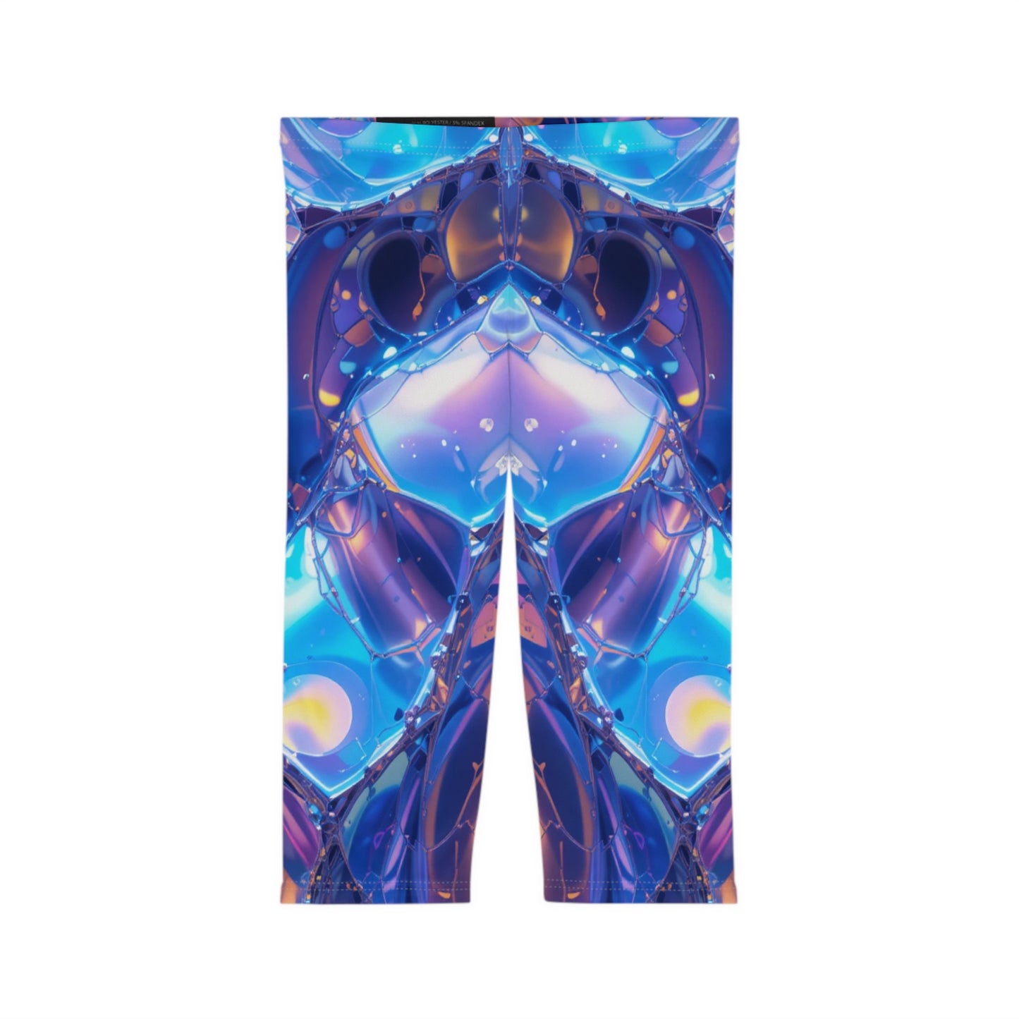 Blue Abstract Capri Leggings